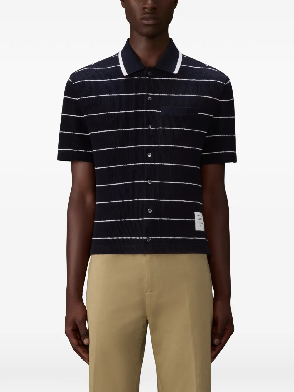  Thom Browne Stripepattern Short-sleeve Shirt - Blue 