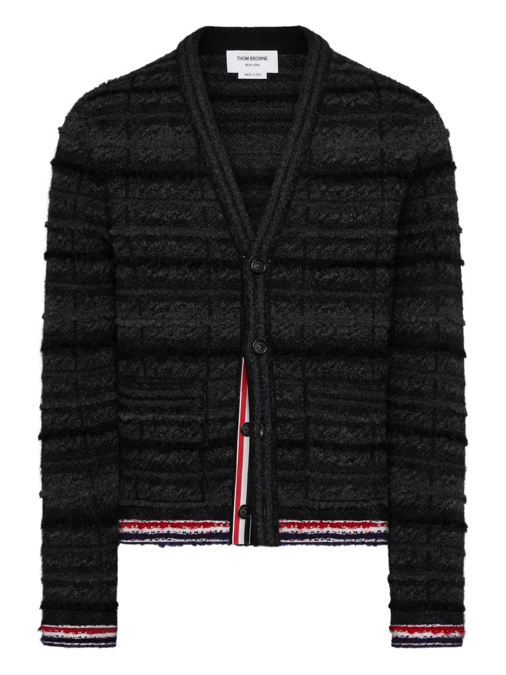 Thom Browne tartan-jacquard cardigan | Black | Image 1