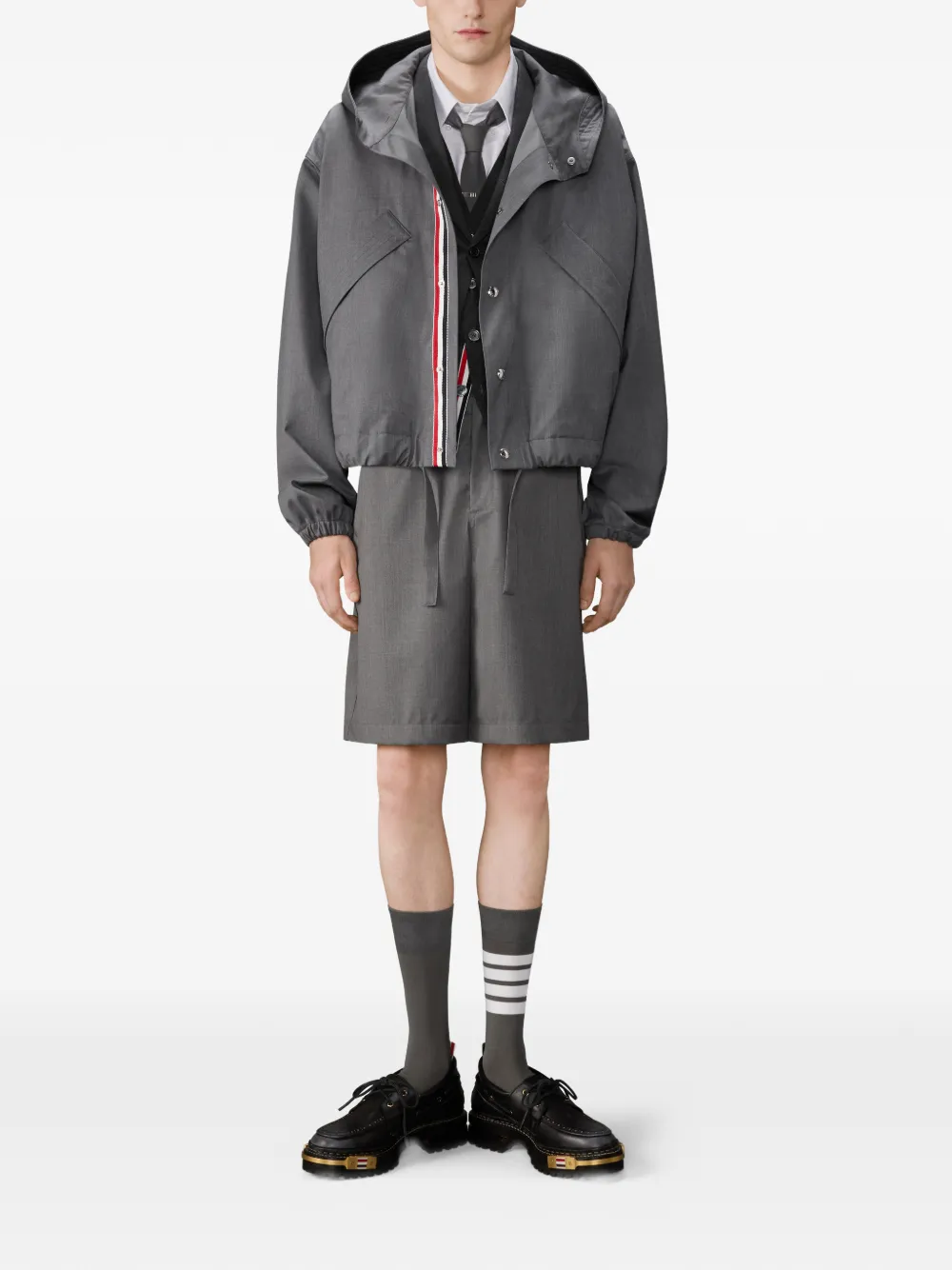 Thom Browne 排扣连帽夹克 | 飞行员夹克 | Image 2
