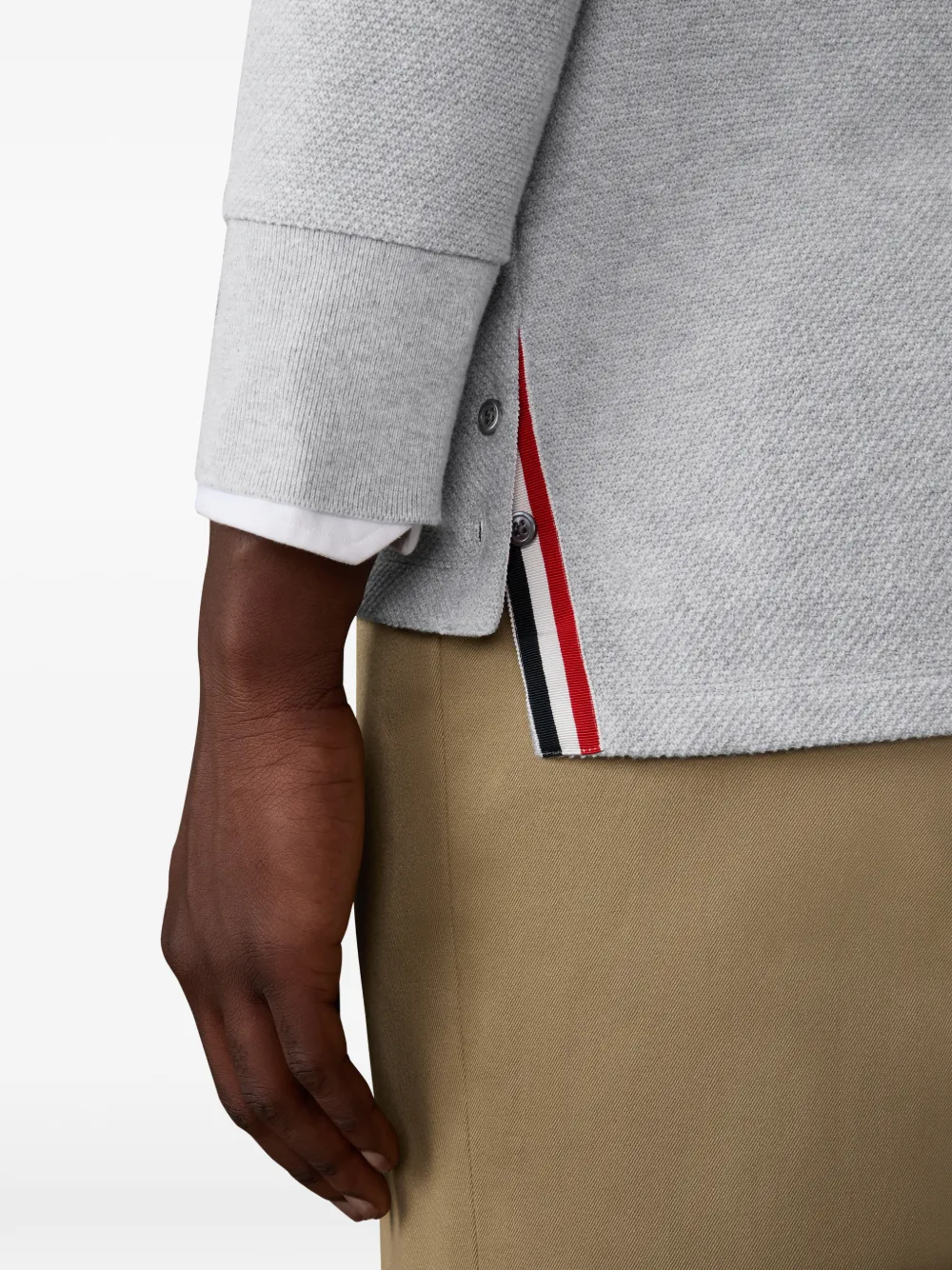 Thom Browne 4-Bar piqué vest met textuur Grijs