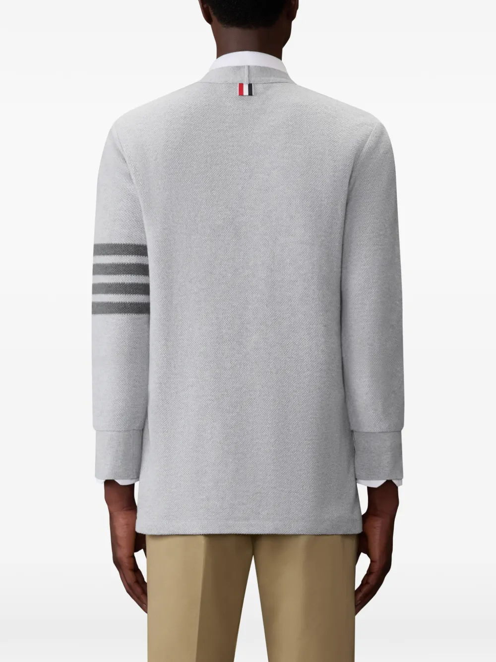 Thom Browne 4-Bar piqué vest met textuur Grijs