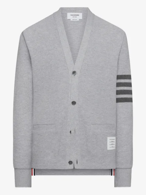 Thom Browne Piqué-Cardigan mit 4-Streifen-Logo