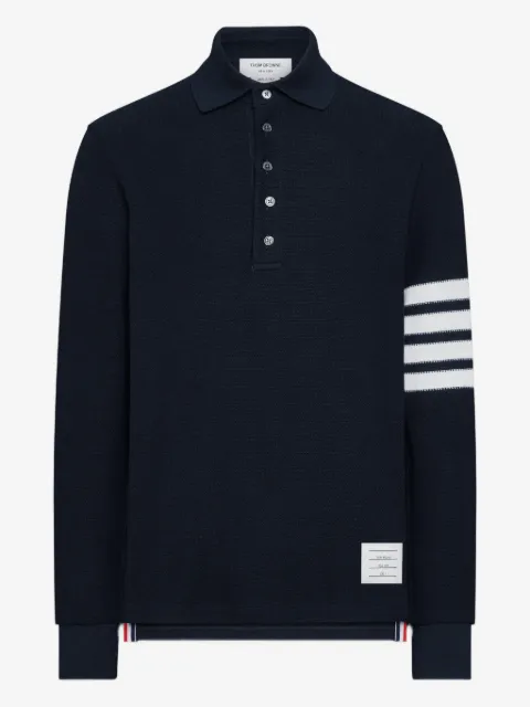 Thom Browne playera tipo polo texturizada con motivo 4-Bar