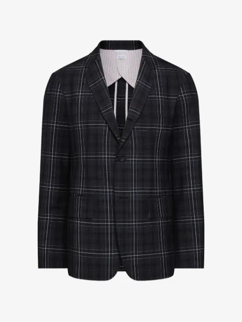 Thom Browne plaid-pattern single-breasted blazer