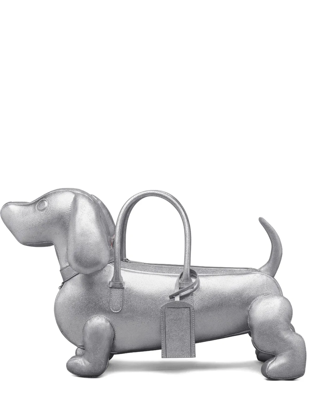 Thom Browne Hector leather tote bag - Argento