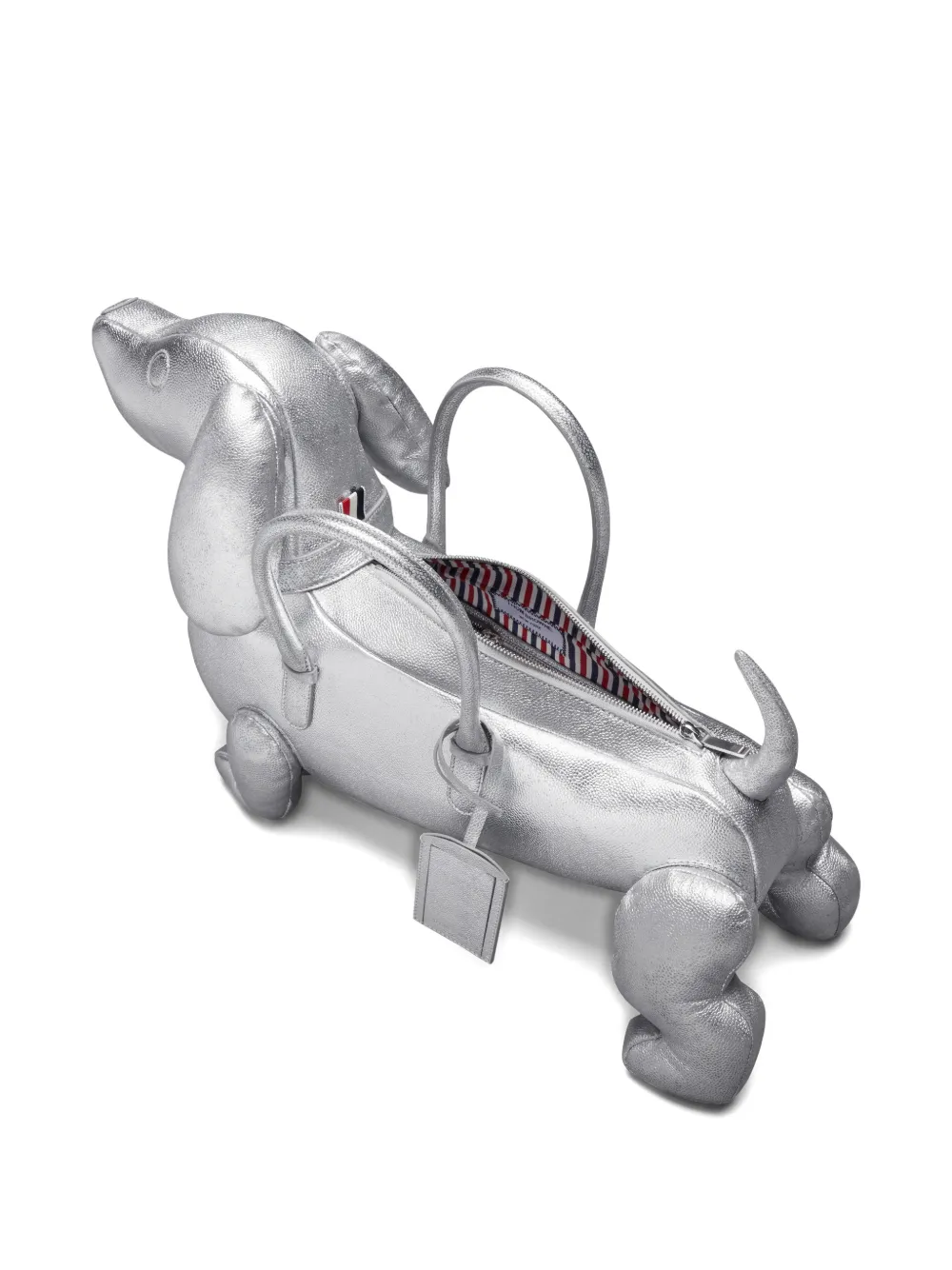 Thom Browne Hector leren shopper Zilver