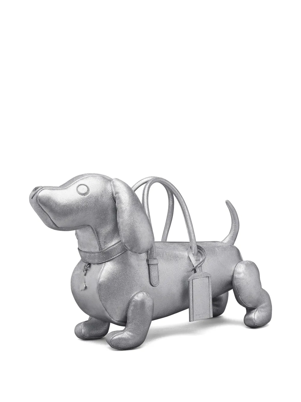  Thom Browne Hector Leather Tote Bag - Silver 