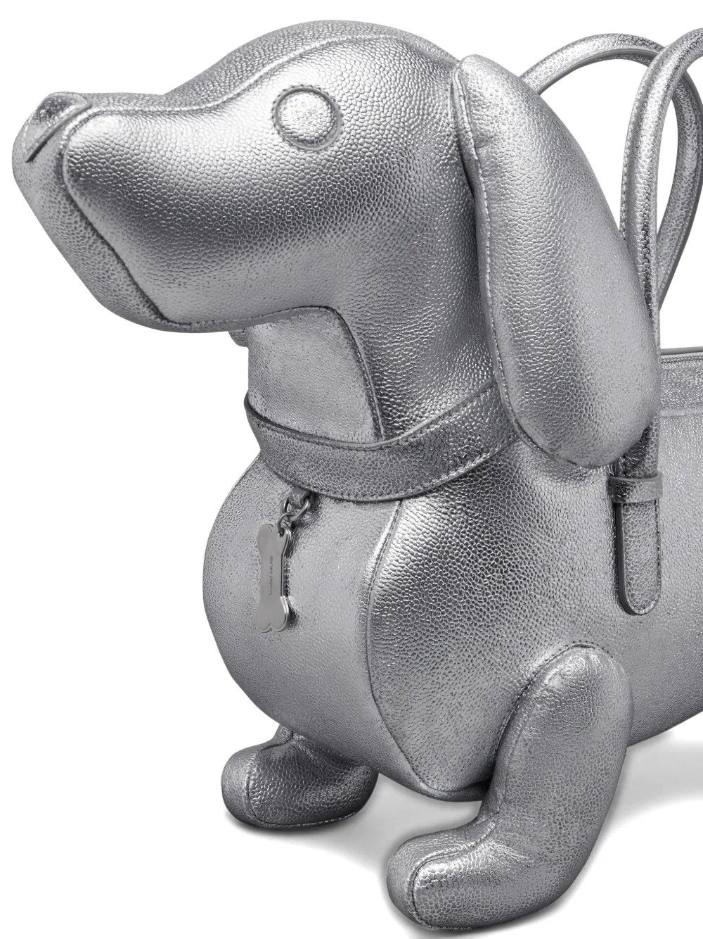 Thom Browne Hector leren shopper Zilver