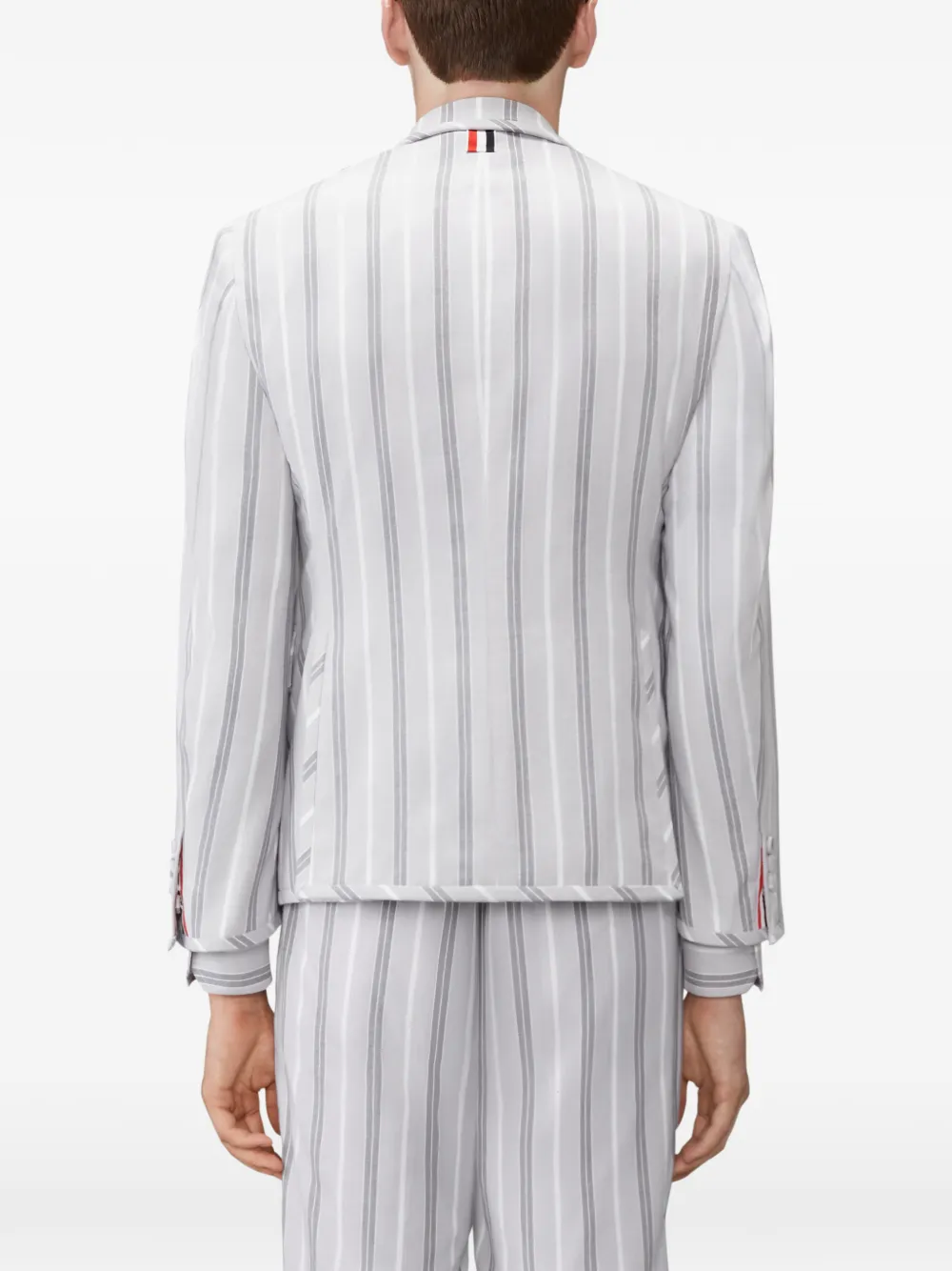 Thom Browne Madras gestreepte blazer Grijs