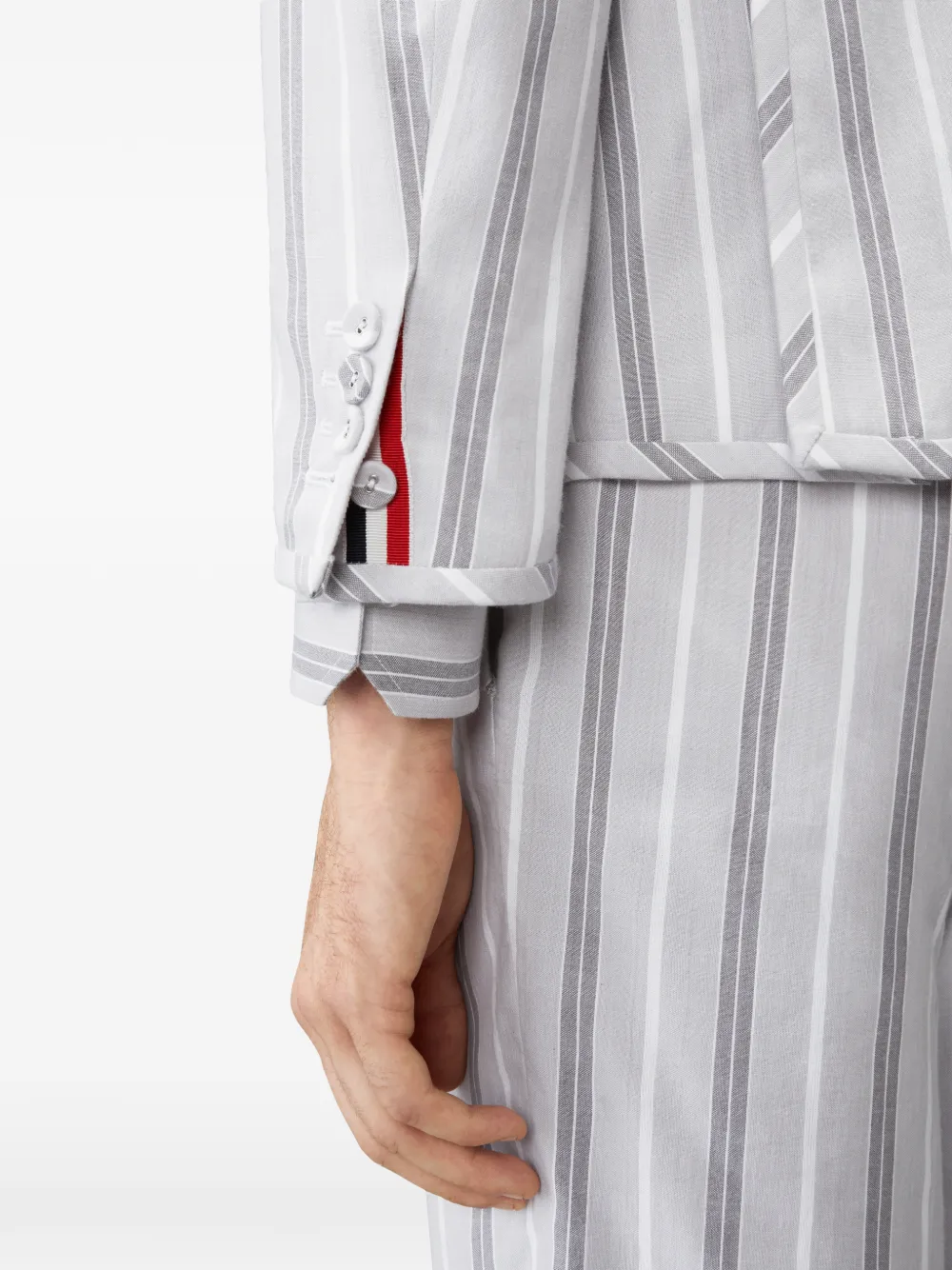 Thom Browne Madras gestreepte blazer Grijs