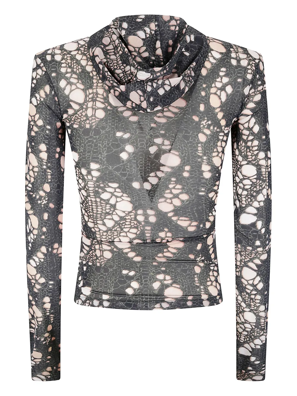 Avavav Hooded Distressed Top In Black