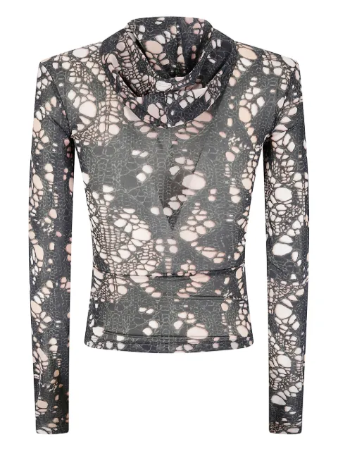 AVAVAV top con capucha y efecto envejecido