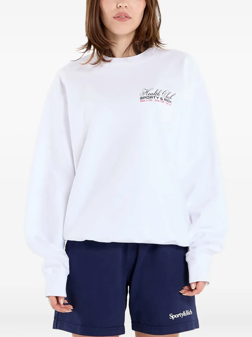 Sporty And Rich Crew Neck Sweater In White