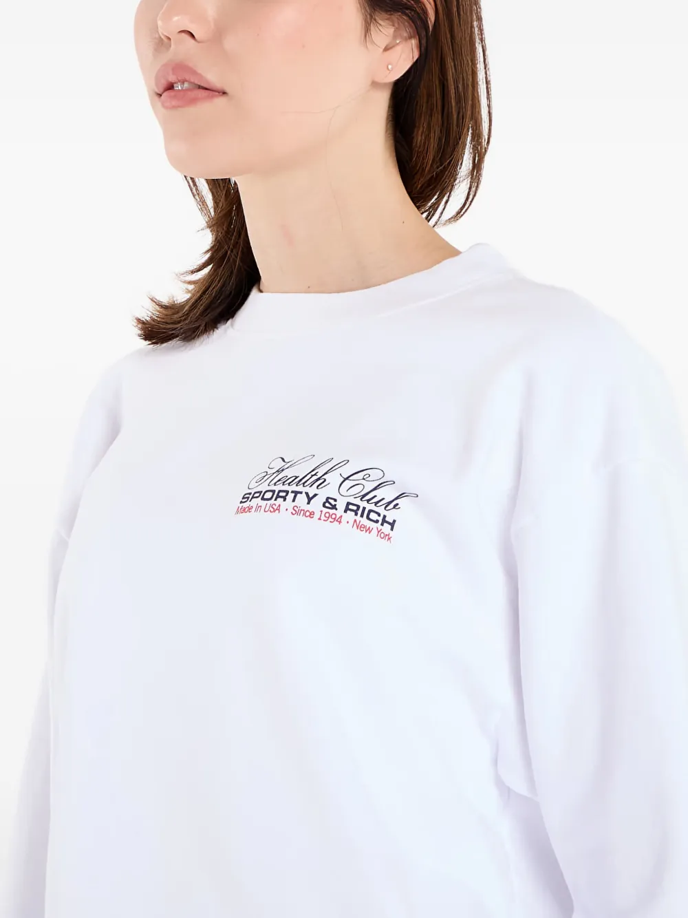 Sporty And Rich Crew Neck Sweater In White