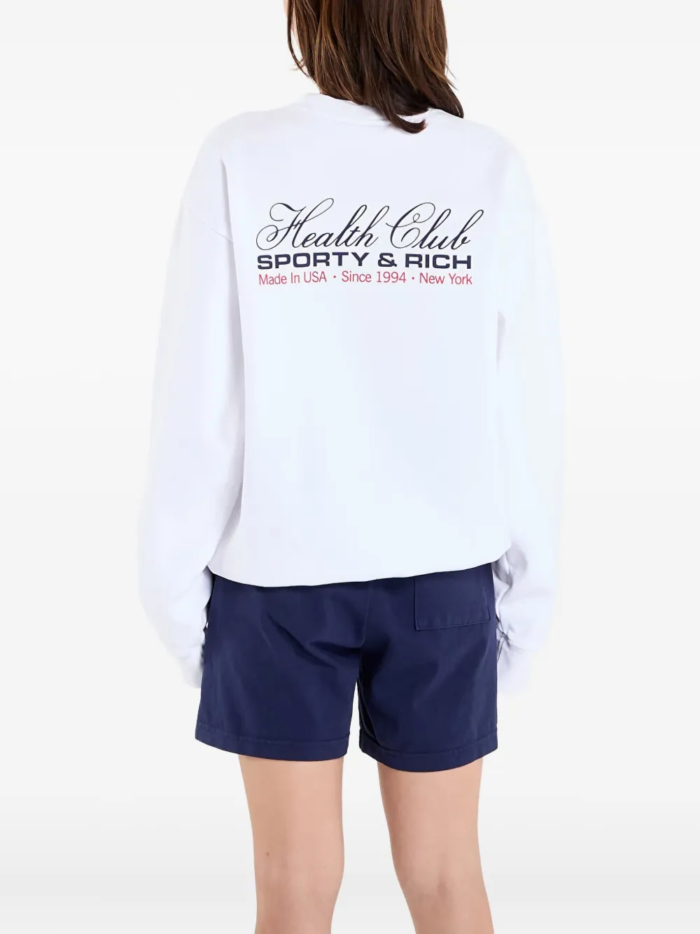 Sporty And Rich Crew Neck Sweater In White