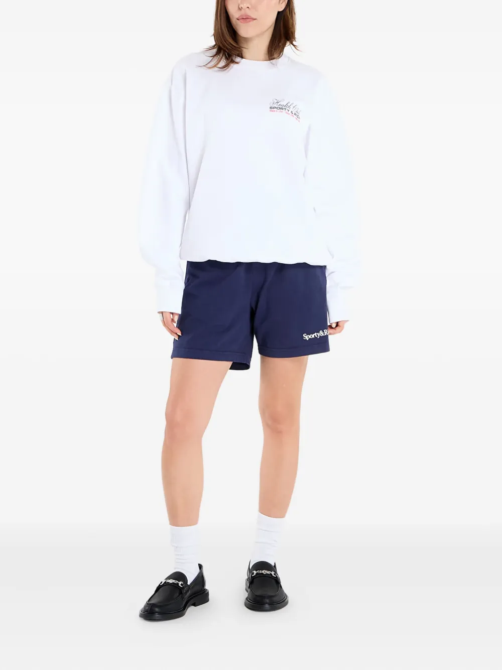 Sporty And Rich Crew Neck Sweater In White
