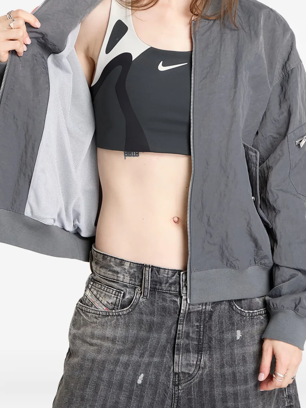 Jordan Flight Renegade Zip-fastening Jacket In Gray