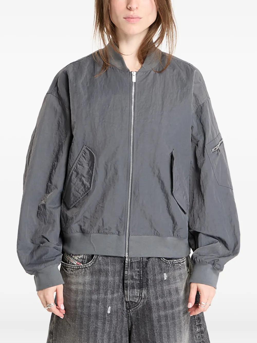 Jordan Flight Renegade Zip-fastening Jacket In Gray