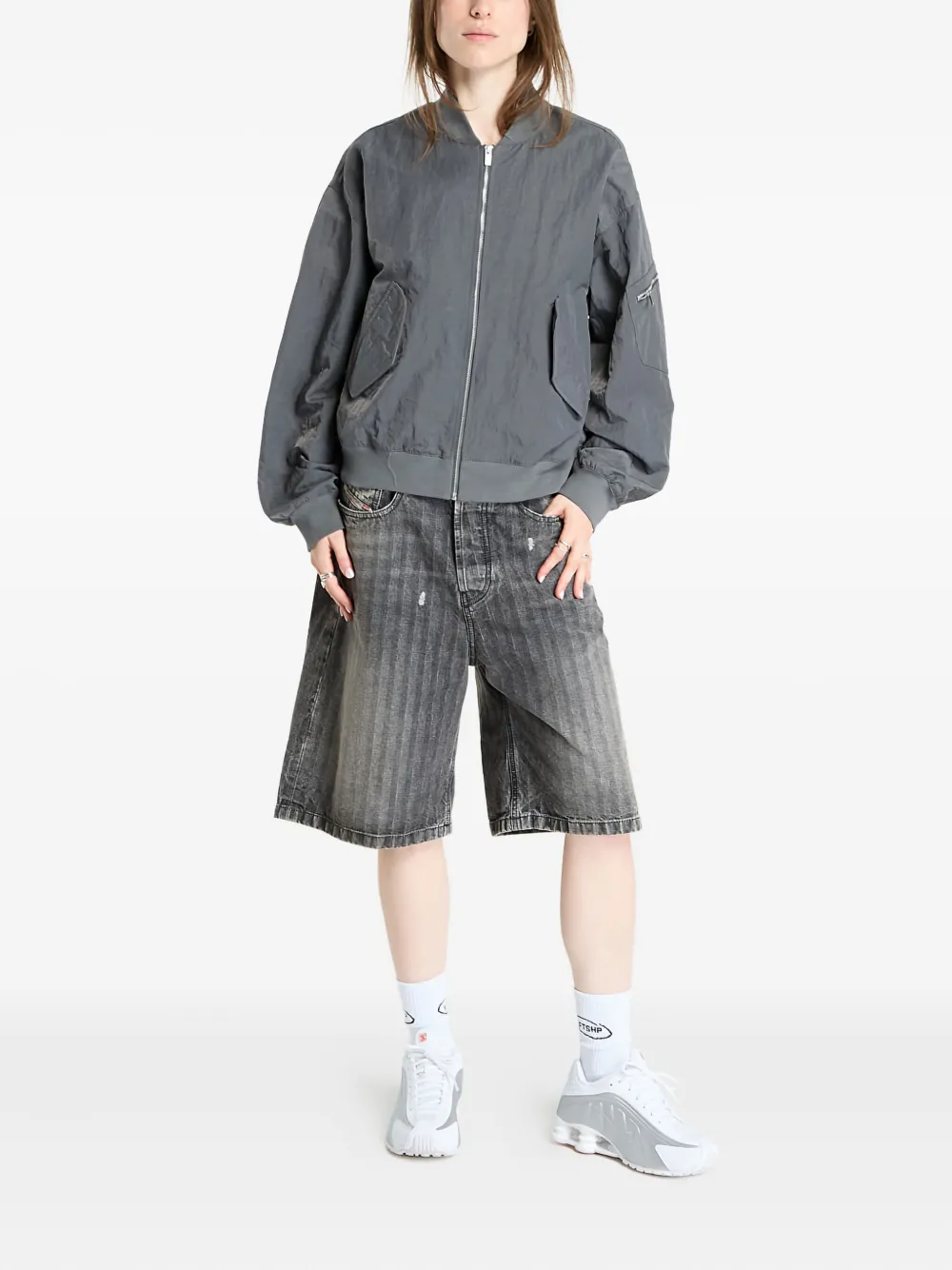 Jordan Flight Renegade Zip-fastening Jacket In Gray