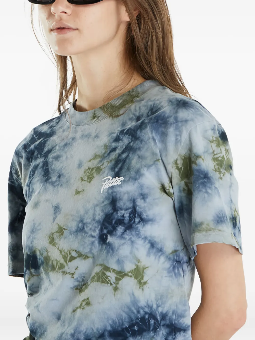 Patta Tie-dye Ruched T-shirt In Blue
