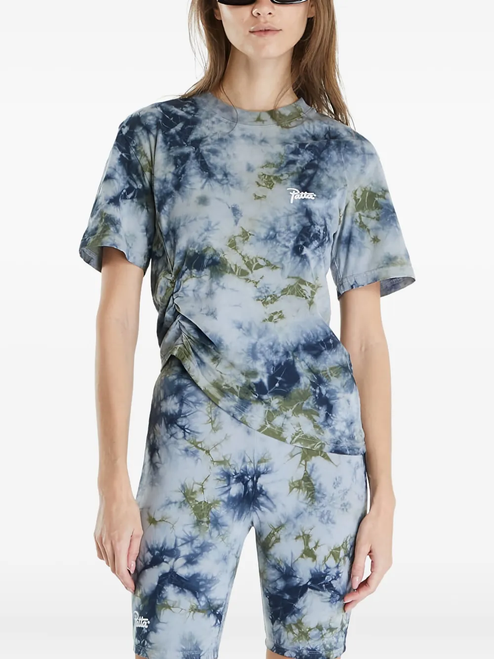Patta Tie-dye Ruched T-shirt In Blue