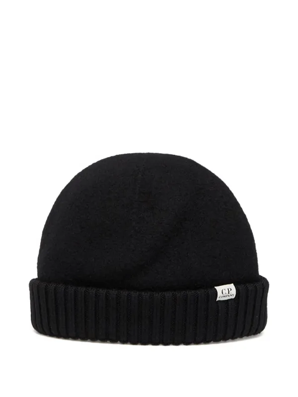 C.P. Company リブニット ビーニー | ブラック | FARFETCH JP