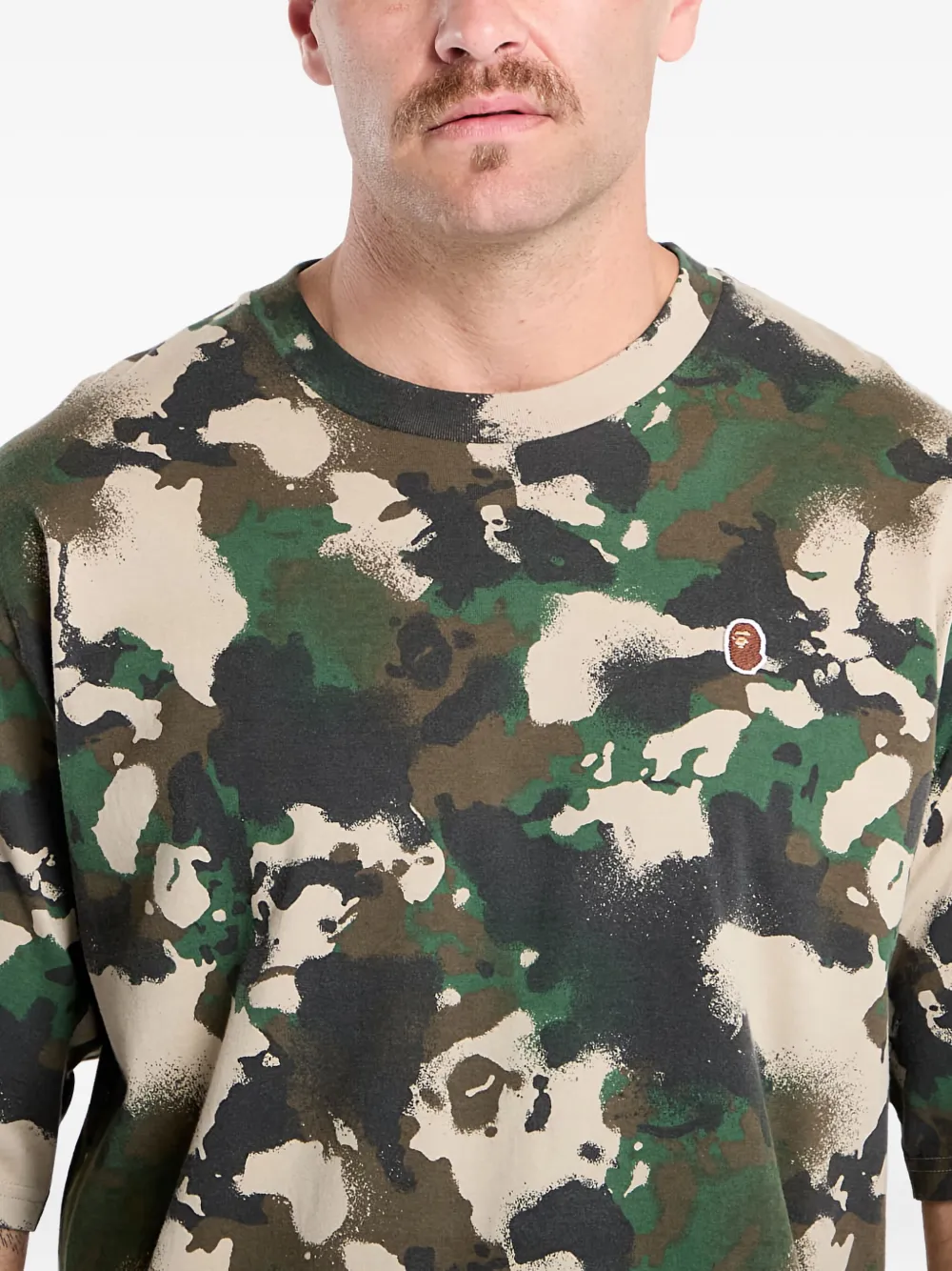 A Bathing Ape Camo Ape Head One Point T-shirt In Green