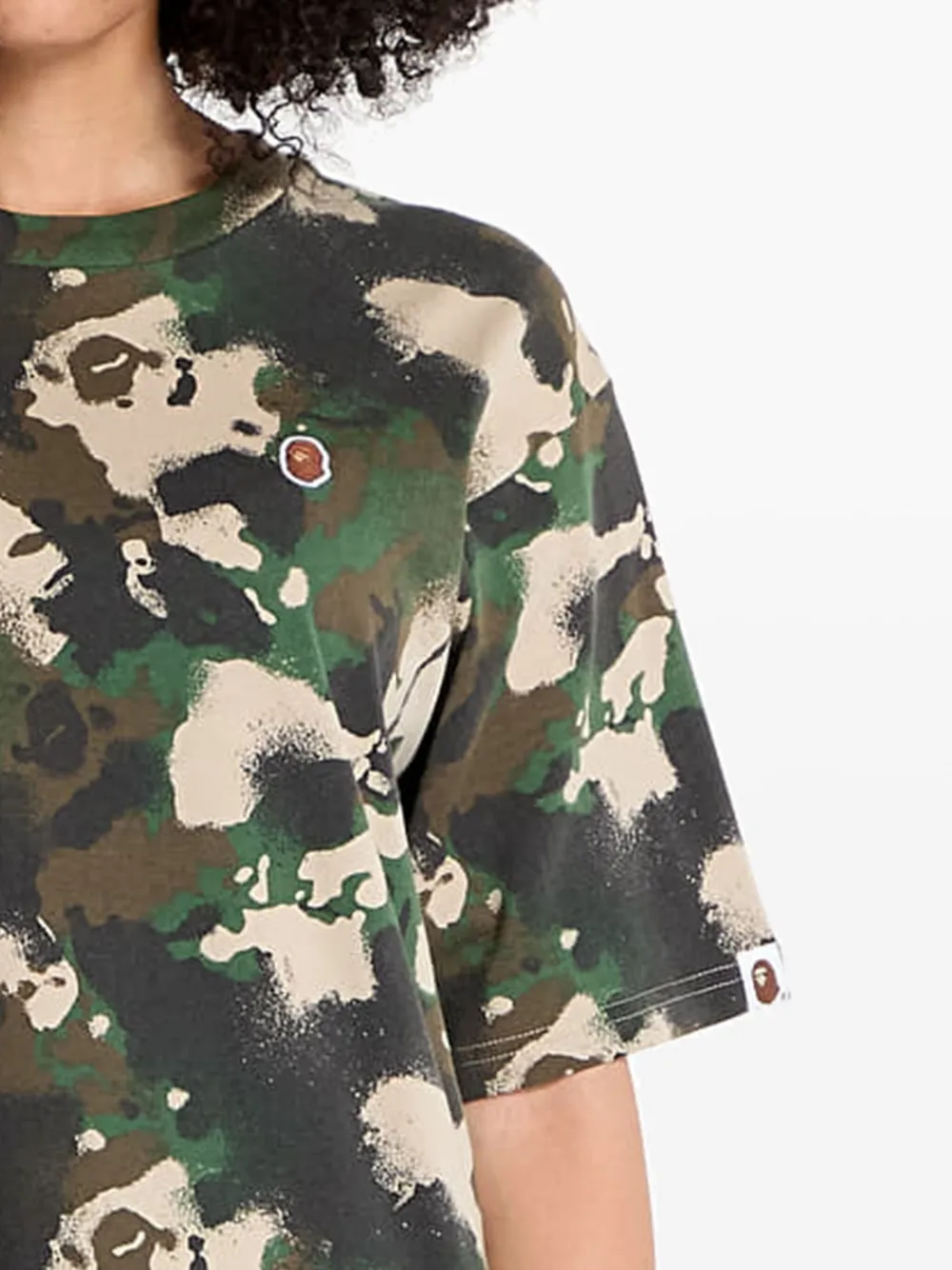 A BATHING APE Camo Ape Head one point T-shirt Groen