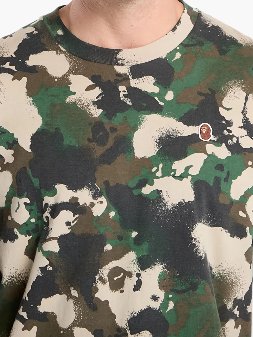 A BATHING APE Camo Ape Head one point T-shirt Groen