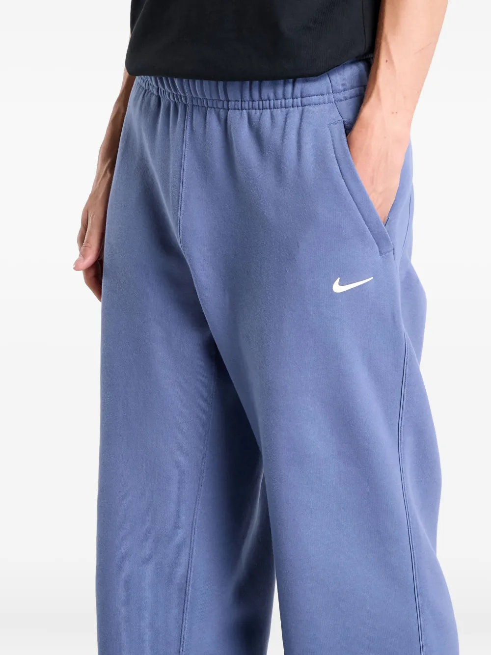 Nike Fleece trainingsbroek met open afwerking Blauw