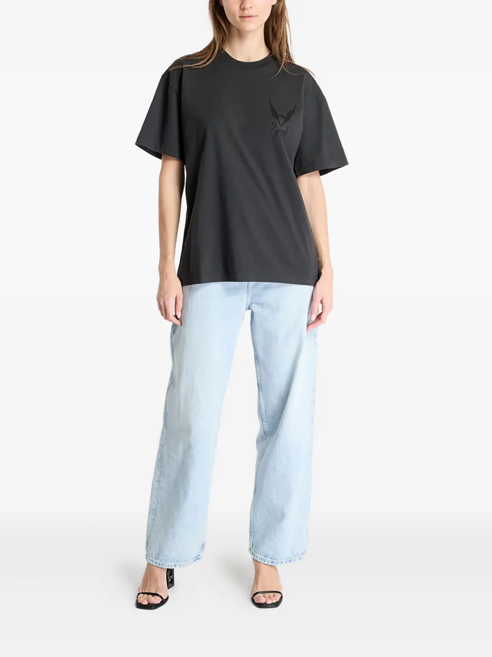 Patta Angelwings-graphic Cotton T-shirt In Gray