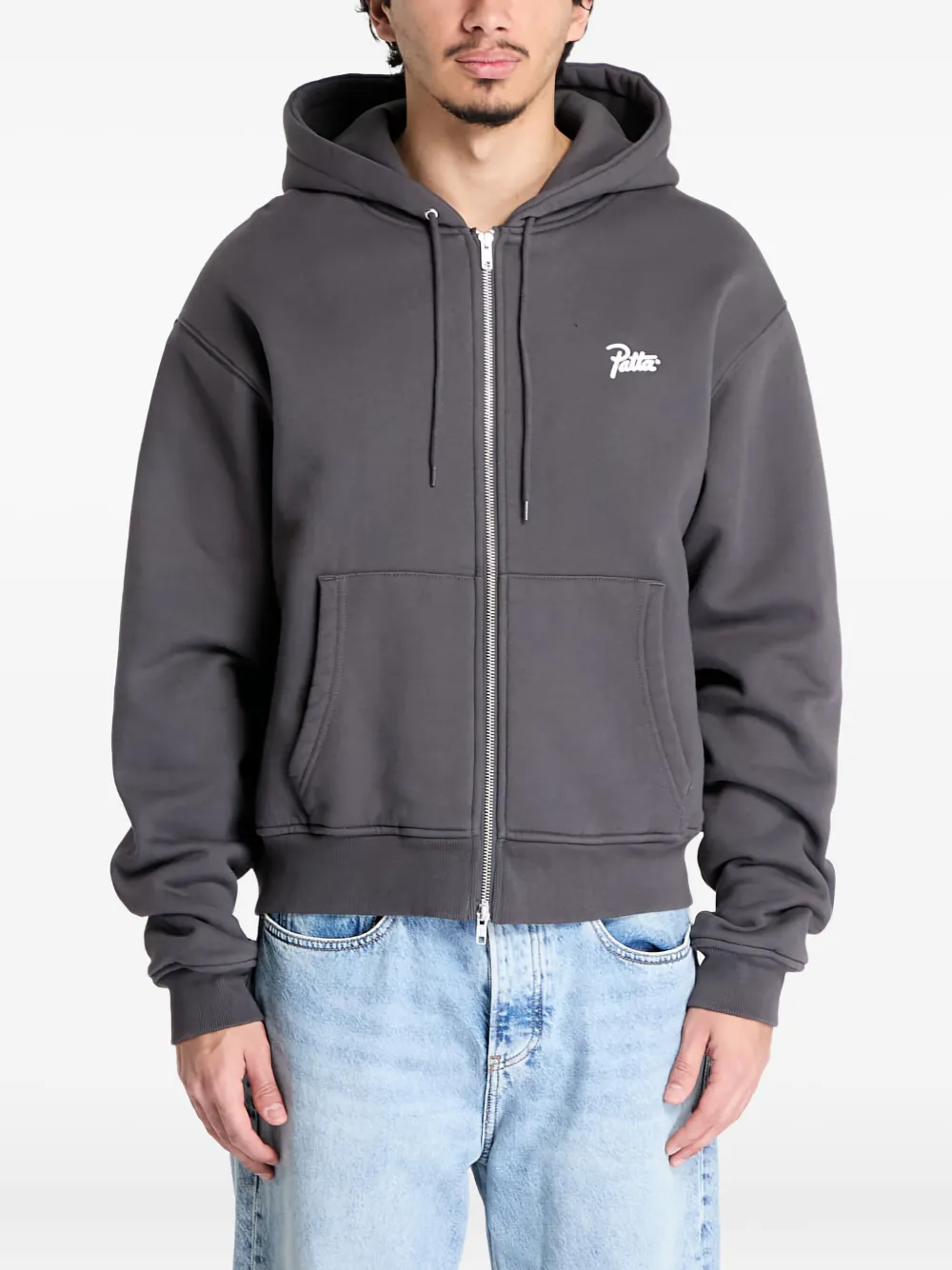 Patta Zip-fastening Hoodie In Gray