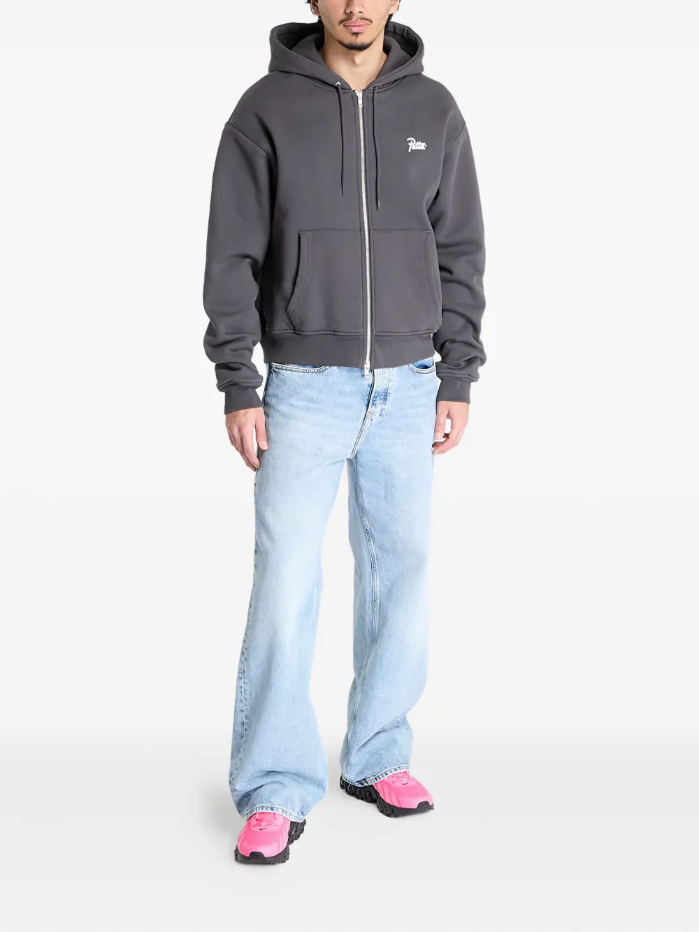 Patta Zip-fastening Hoodie In Gray