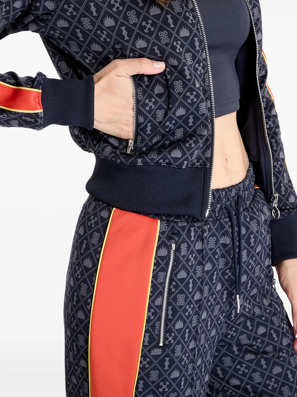 Puma Patterned Zip Track Jacket In Blue