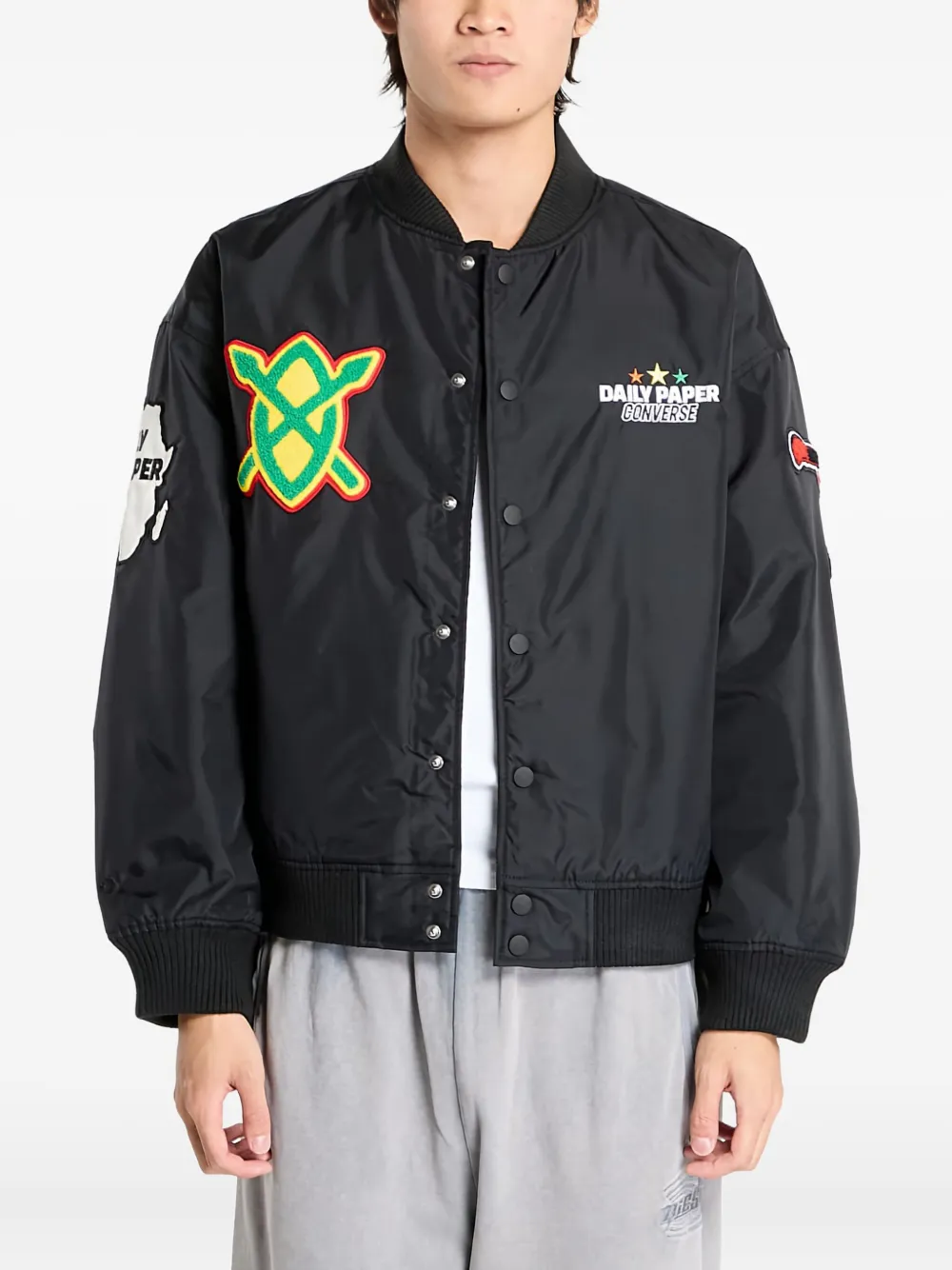 Converse x Daily Paper stadium jacket | Black | Image 1