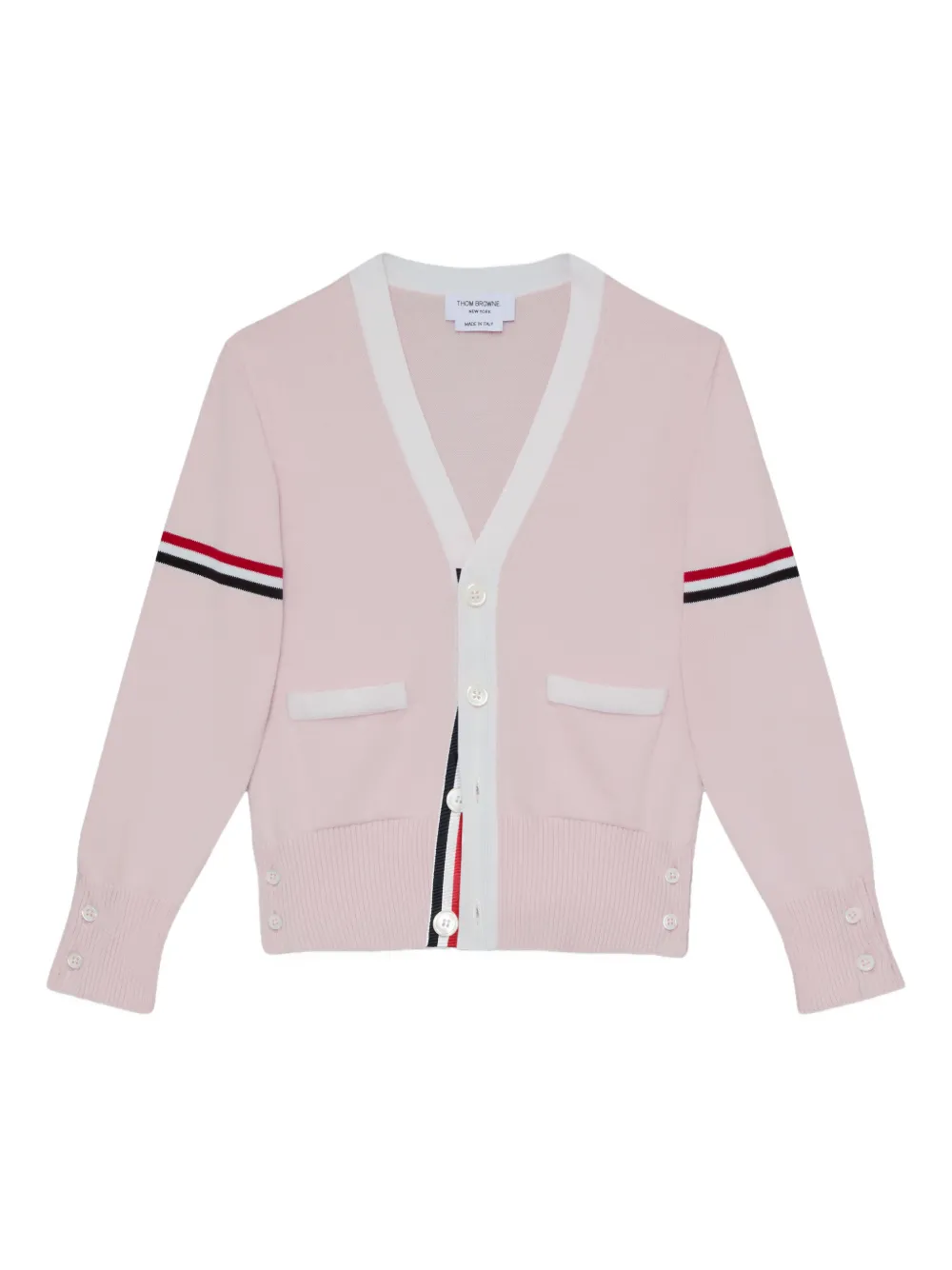 Thom Browne Kids Cardigan a righe - Rosa