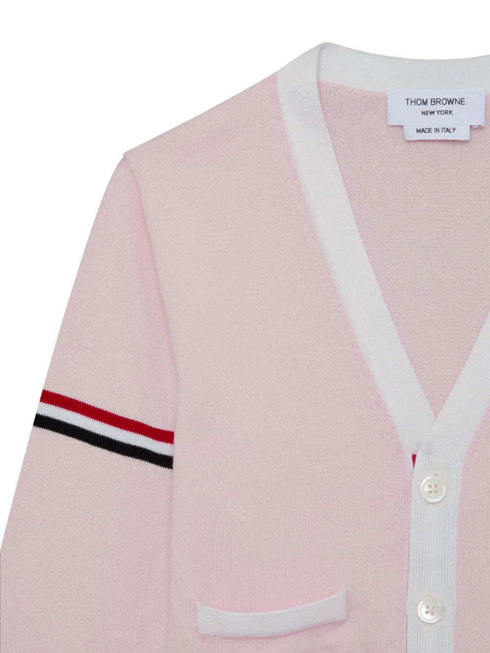 Thom Browne Kids Gestreept vest met V-hals Roze