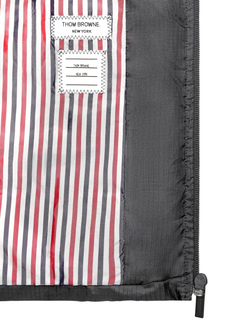 Thom Browne Kids Ripstop 4-Bar gewatteerde top Grijs