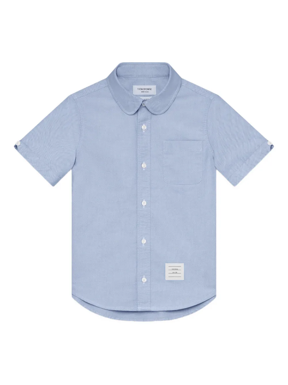 Thom Browne Kids short sleeve oxford shirt - Blue