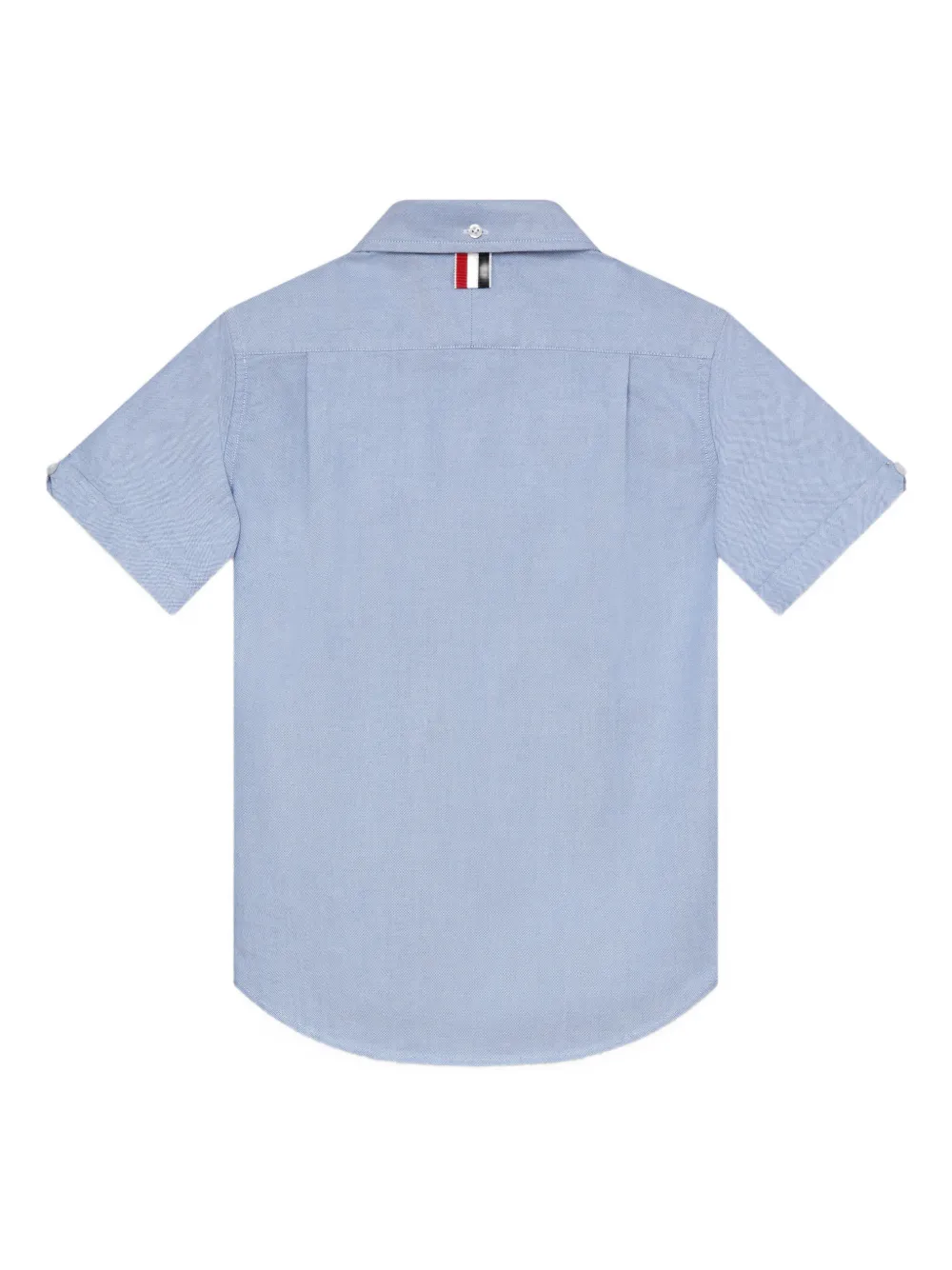 Thom Browne Kids Oxford shirt met korte mouwen Blauw