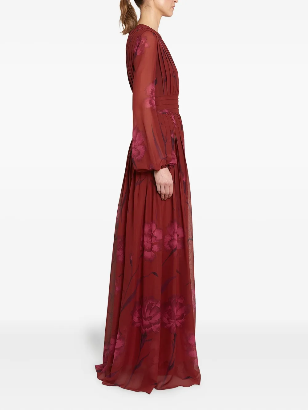 Giambattista Valli Maxi-jurk met bloemenprint Rood
