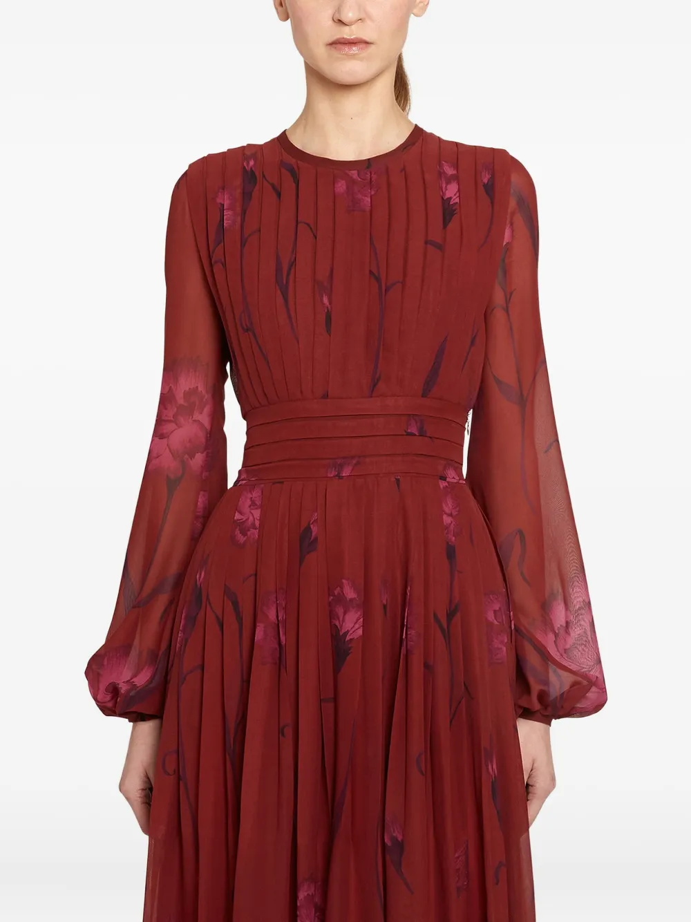 Giambattista Valli Maxi-jurk met bloemenprint Rood