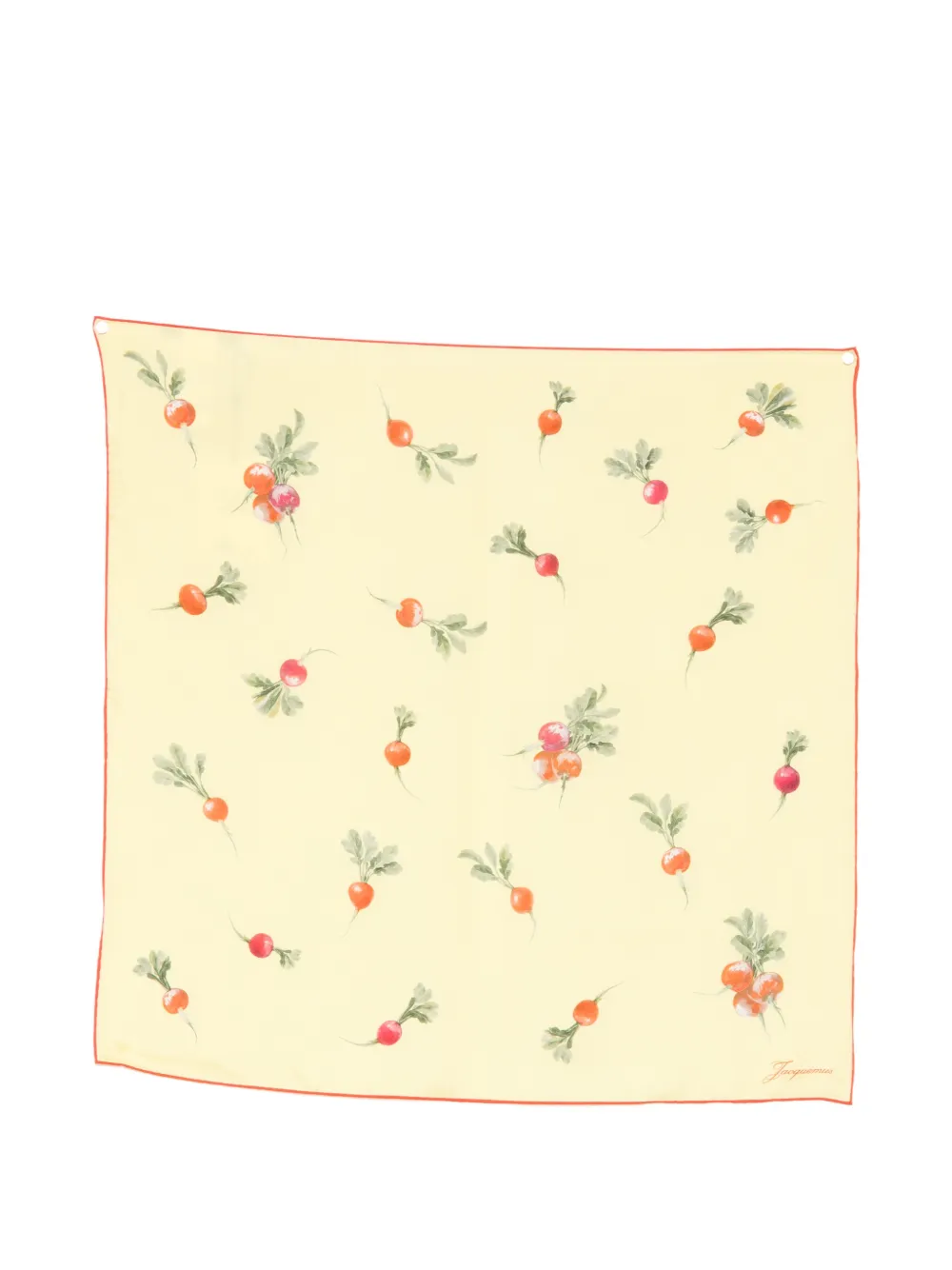 Jacquemus radish-print silk square scarf - Giallo