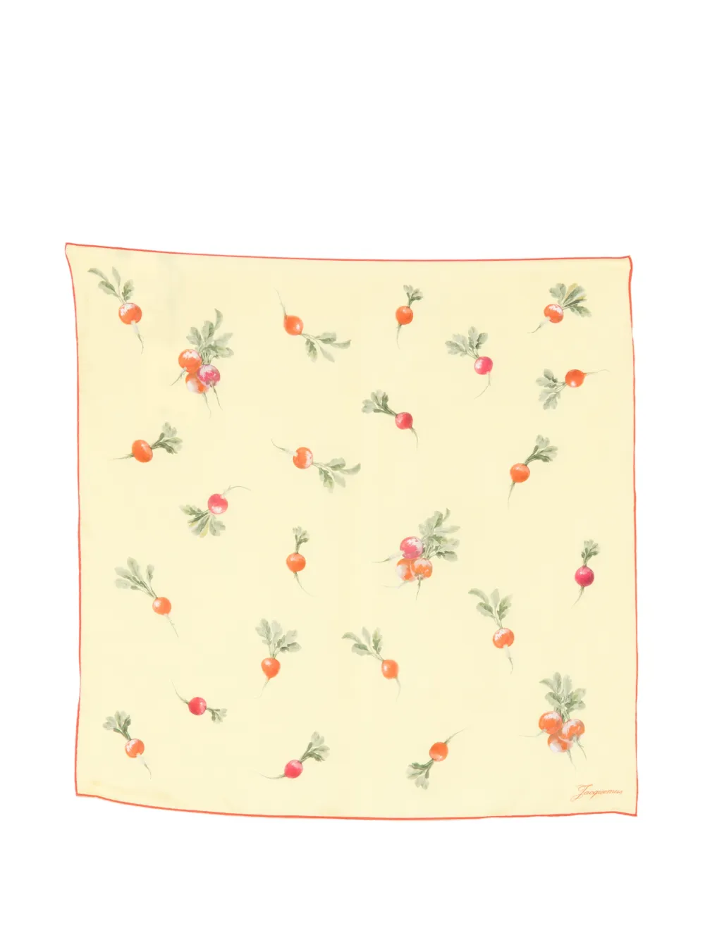 Jacquemus radish-print silk square scarf - Giallo