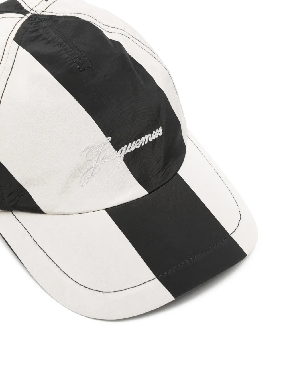 Jacquemus La Casquette Baluchon gestreepte pet Wit