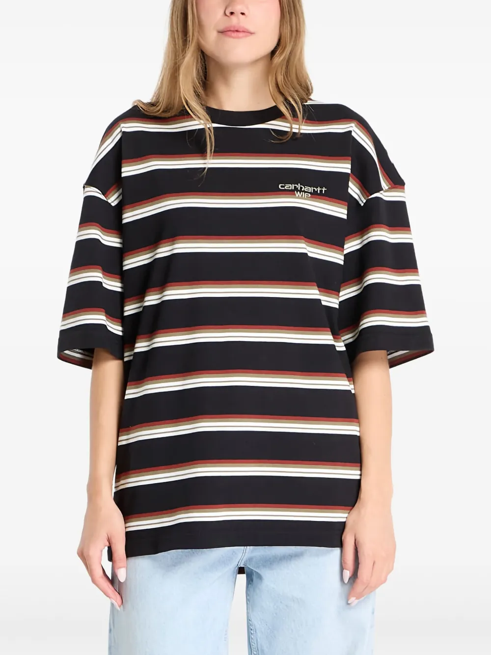 Carhartt WIP Gestreept T-shirt Zwart