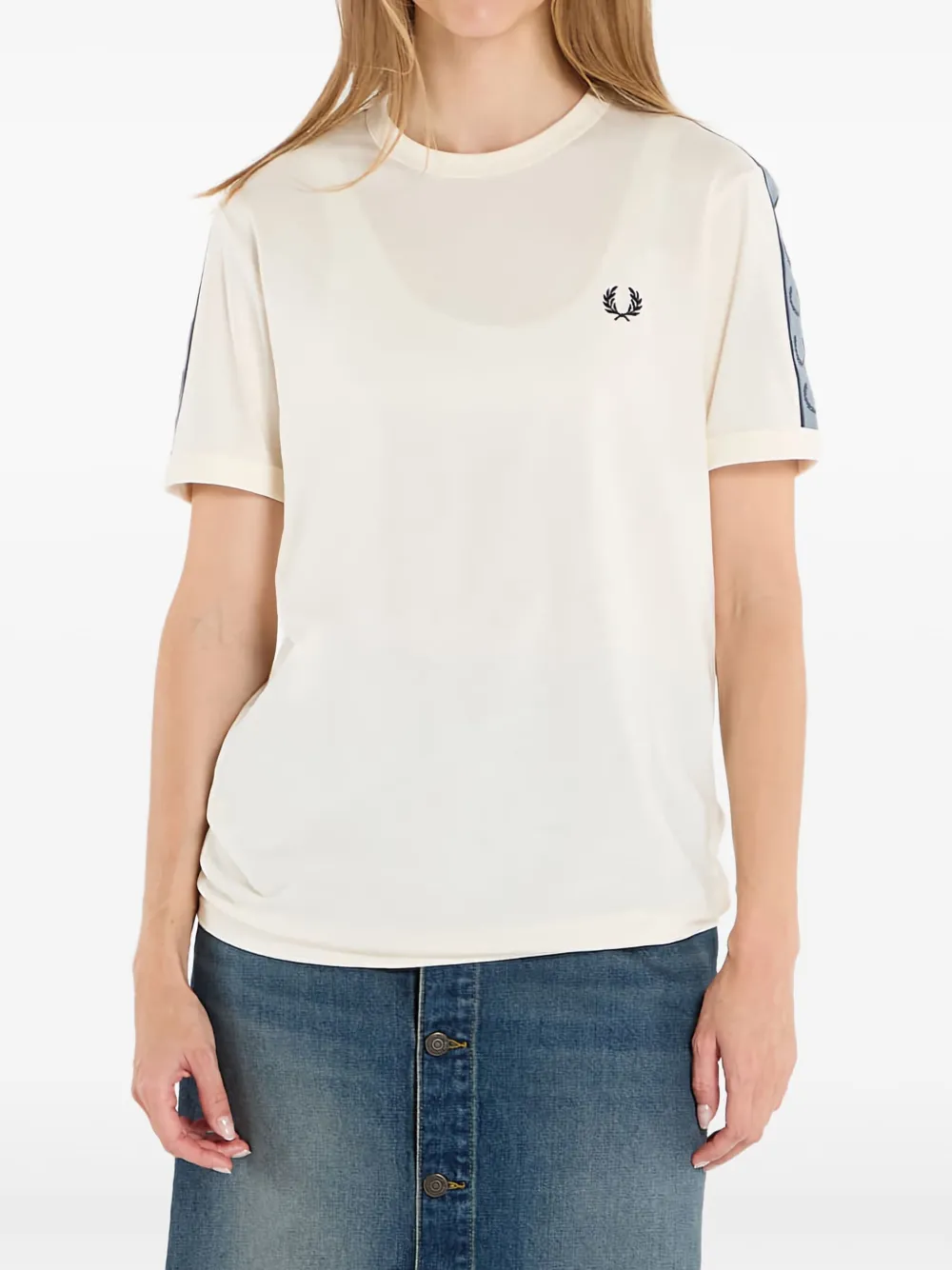 Fred Perry T-shirt met contrasterende band Beige