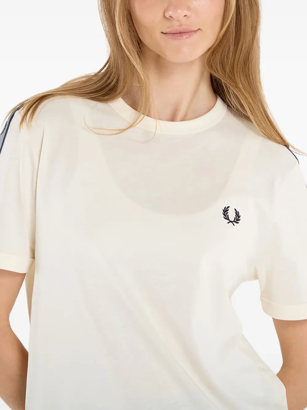 Fred Perry T-shirt met contrasterende band Beige