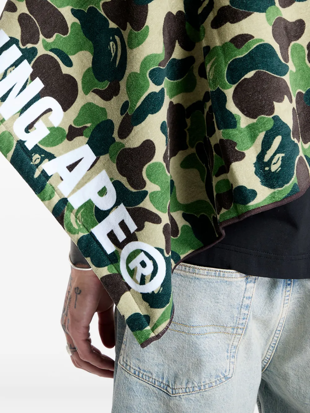 A Bathing Ape Abc Camo Cotton Beach Towel In Green
