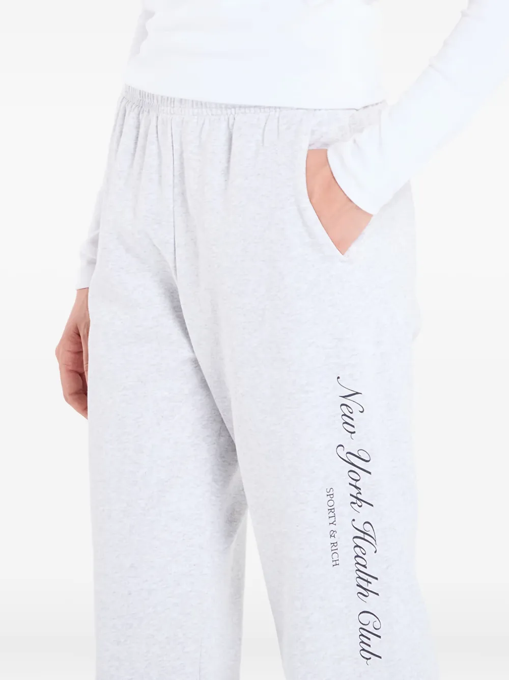 Sporty And Rich Ny Health Club Side-pocket Track Pants In White